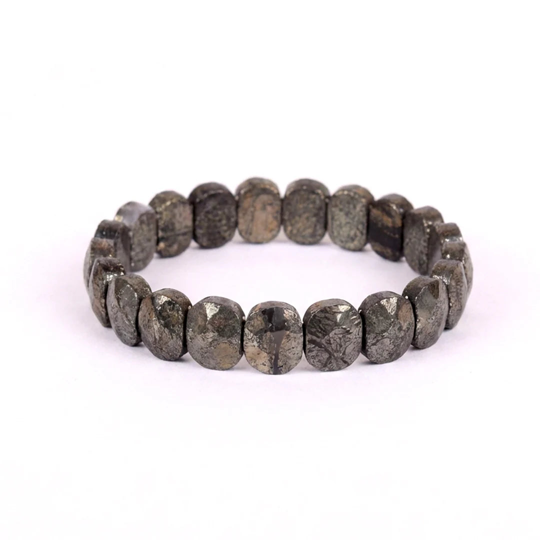 Astro Vedic Flat Beaded Pyrite Stone Bracelet