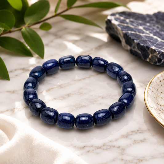 Blue Jade Tumbled Shani Bracelet