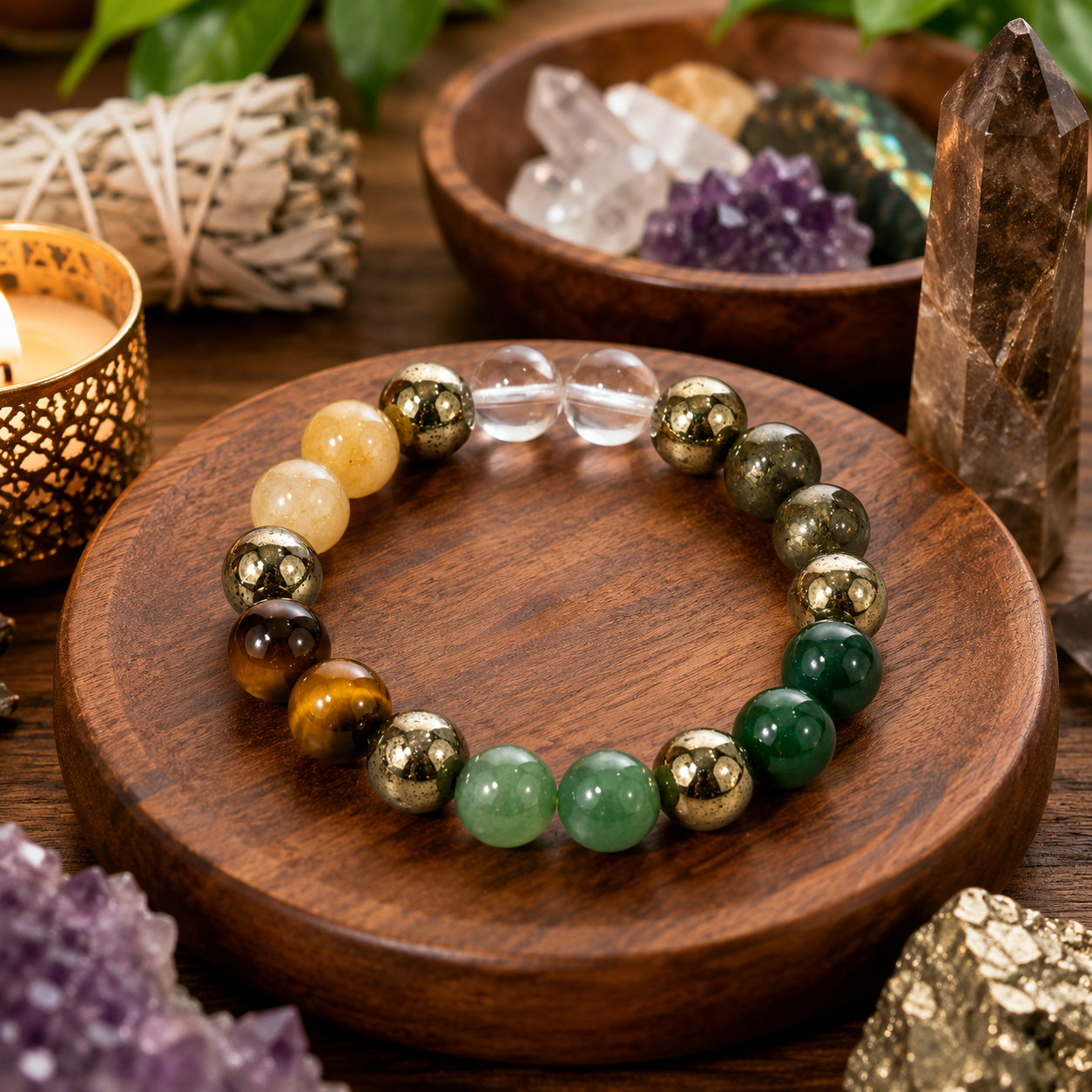 Dhanyog Wealth Attraction Natural Stone Bracelet
