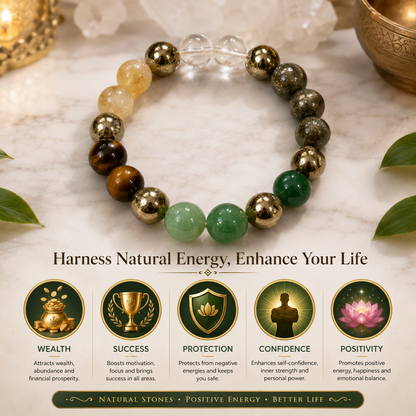 Dhanyog Wealth Attraction Natural Stone Bracelet