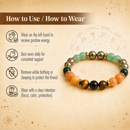 Astro Vedic Dhanyog Wealth Attraction Natural Stone Bracelet
