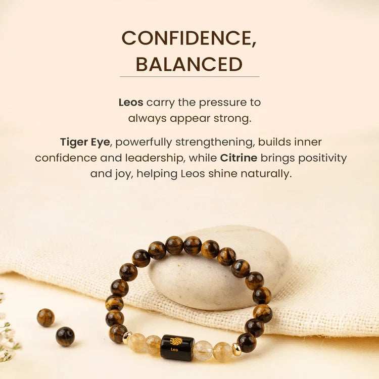 Leo/ Singh Rashi Bracelet (Tiger Eye & Citrine)