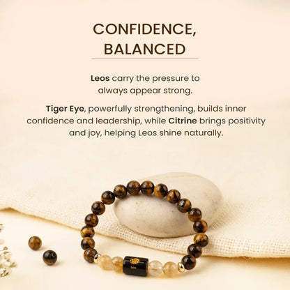 Leo/ Singh Rashi Bracelet (Tiger Eye & Citrine)