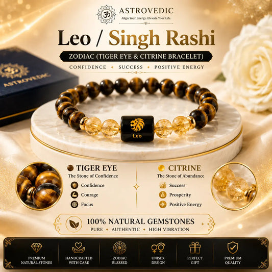 Leo/ Singh Rashi Bracelet (Tiger Eye & Citrine)