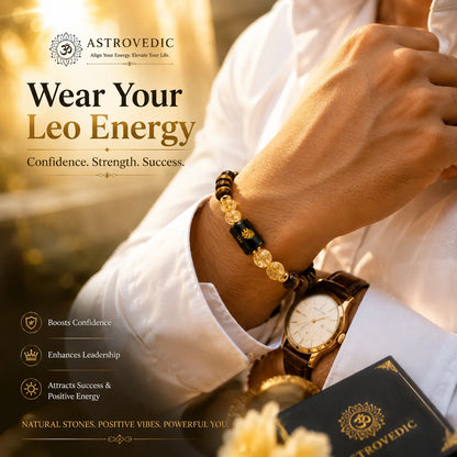 Leo/ Singh Rashi Bracelet (Tiger Eye & Citrine)