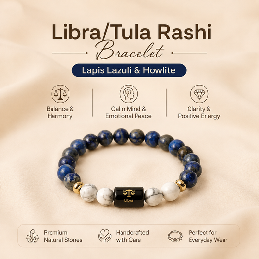 Libra/Tula Rashi Bracelet (Lapis Lazuli & Howlite)