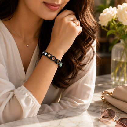 Metal Dhan Yog Bracelet - Black