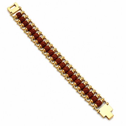 Gold Plated Modern Rudraksha Bracelet
