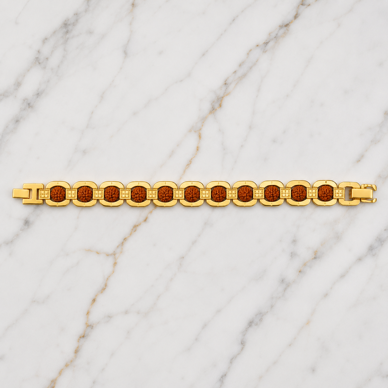 Gold Plated Rudraksha Bracelet | Luxury Spiritual Bracelet