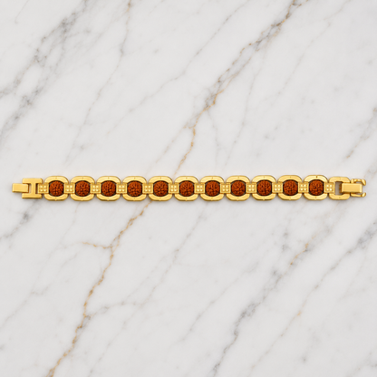 Gold Plated Rudraksha Bracelet | Luxury Spiritual Bracelet