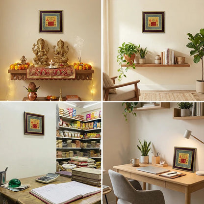 Vyapar Vriddhi Yantra on Raw Pyrite Frame