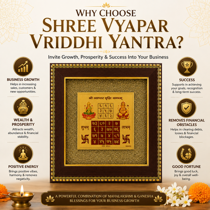 Vyapar Vriddhi Yantra on Raw Pyrite Frame