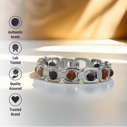 Silver Plated Essential Rudraksha Karungali Bracelet
