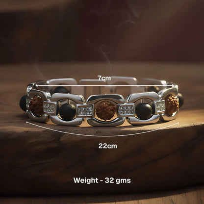 Silver Plated Essential Rudraksha Karungali Bracelet